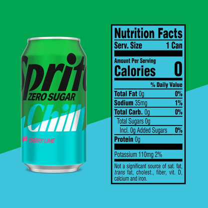 Sprite Chill Cherry Lime Zero Sugar 12pk 12oz Can