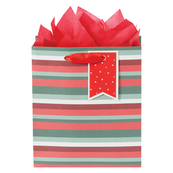 Holiday Stripe 6.5" Gift Bag