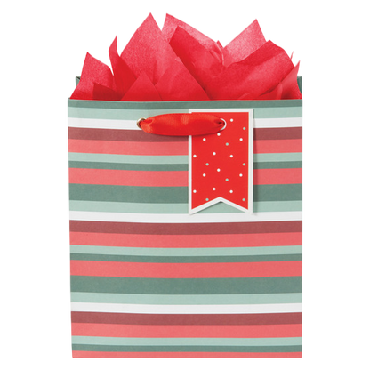 Holiday Stripe 6.5" Gift Bag