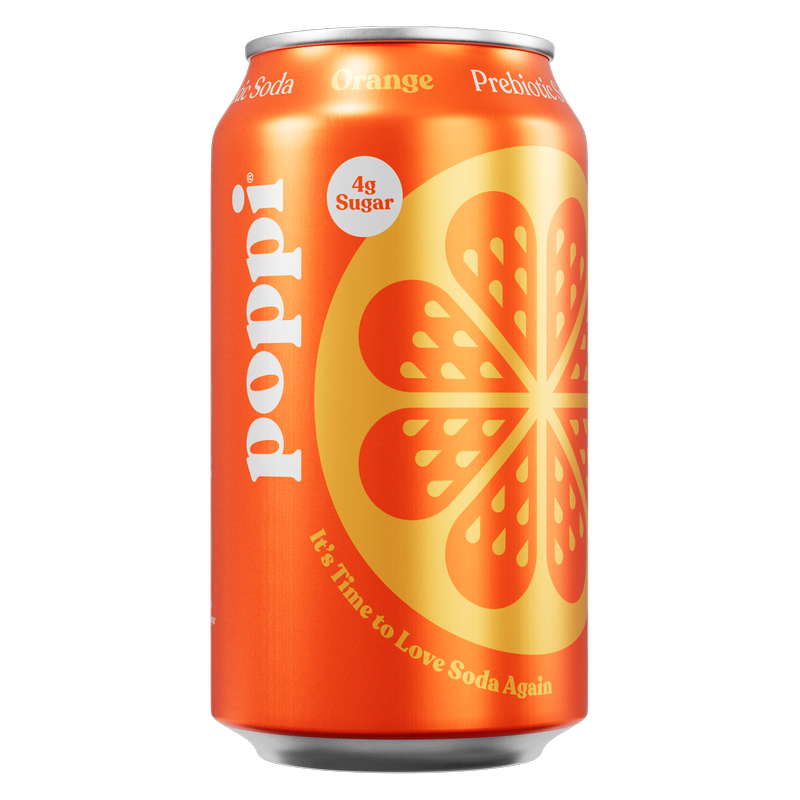 Poppi Prebiotic Soda Orange 4pk 12oz Can