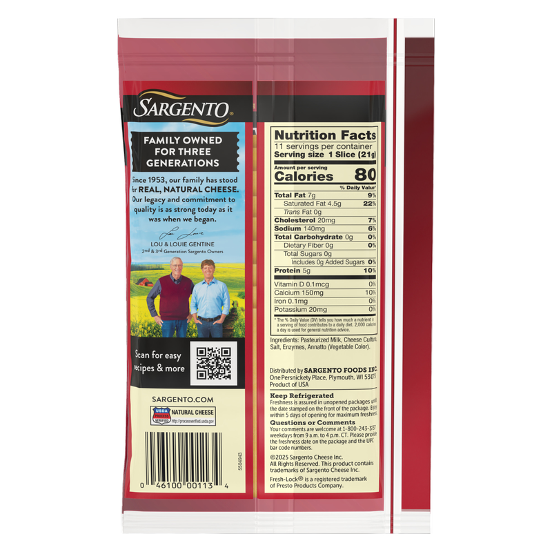 Sargento Natural Sharp Cheddar Cheese Slices - 11ct/8oz