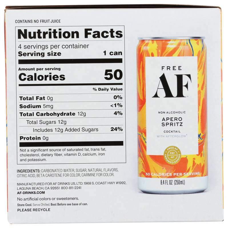 FREE AF Aperol Spritz 4 ct 8.4 oz – BevMo! Arizona