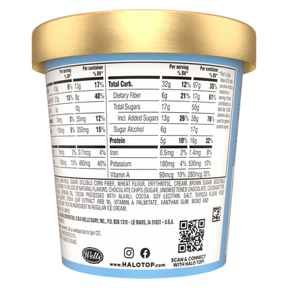 Halo Top Mix Ins Chocolate Chip Cookie Dough Light Pint, 16oz