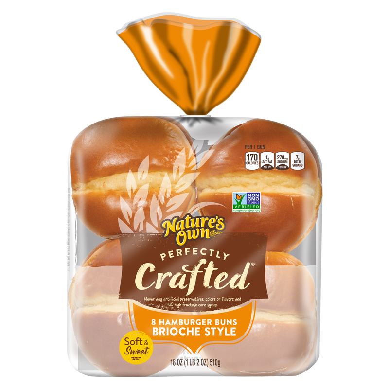 Nature's Own Perfectly Crafted Frozen Brioche Style Hamburger Buns - 8ct/18oz