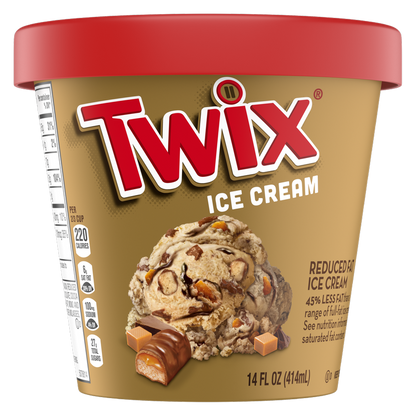 TWIX Caramel and Fudge Swirl Ice Cream, 14 Oz