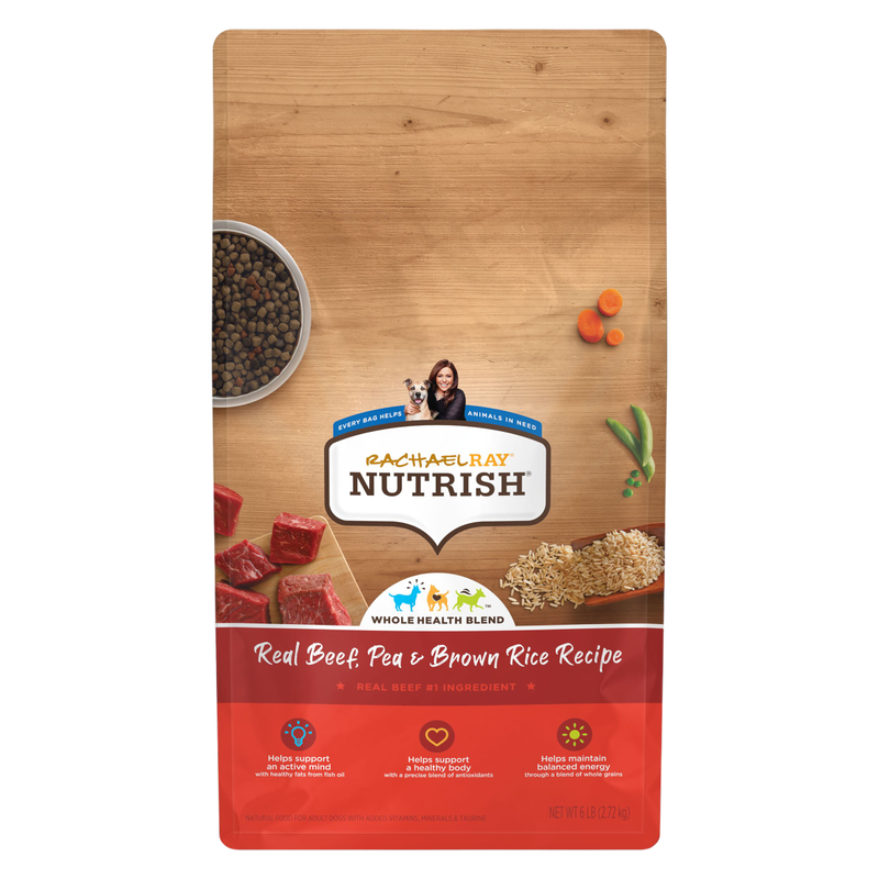 Rachael Ray Nutrish Dry Dog Food, Real Beef, Pea & Brown Rice Recipe, 6 lb. Bag