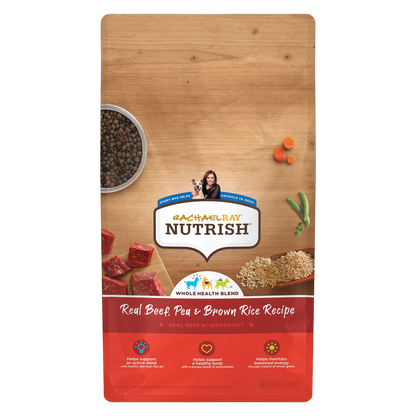 Rachael Ray Nutrish Dry Dog Food, Real Beef, Pea & Brown Rice Recipe, 6 lb. Bag