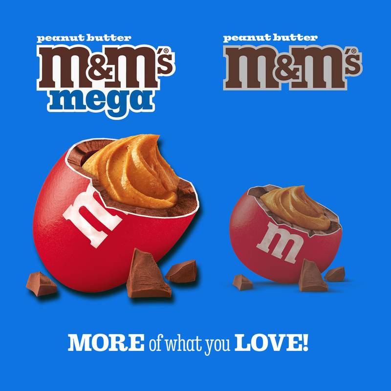 M&M's Mega Peanut Butter Chocolate Candy, 2.83oz