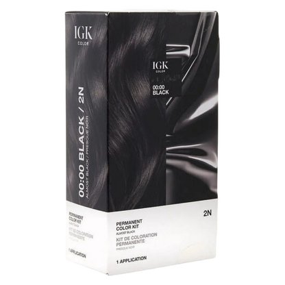 IGK PERMANENT COLOR KIT 00:00 Black- Almost Black 2N