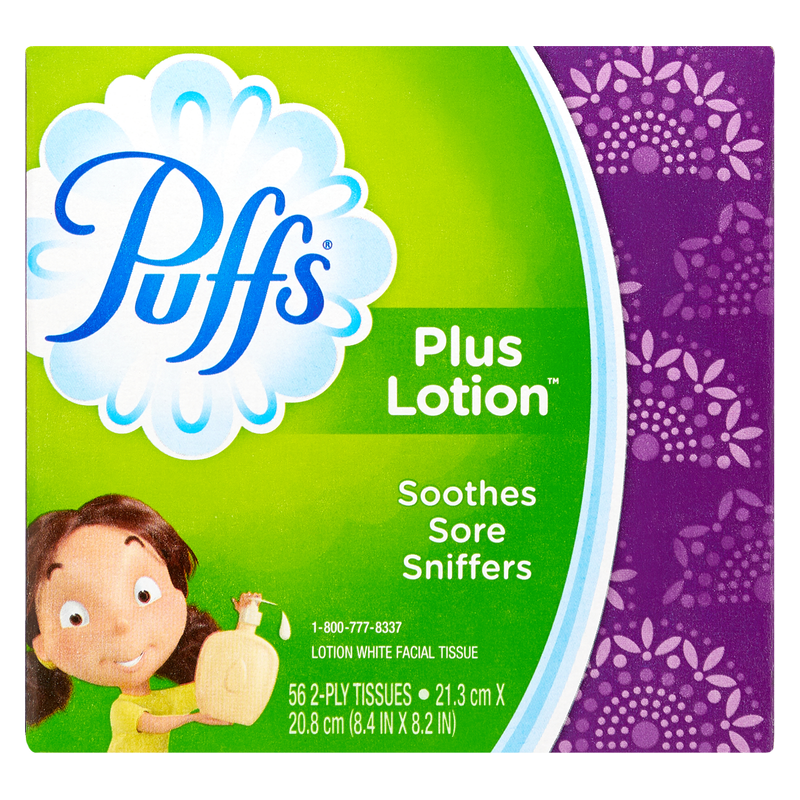 Puffs Plus Lotion 56ct White Facial Tissues