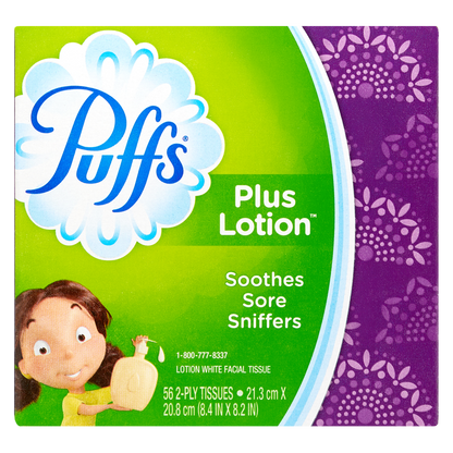 Puffs Plus Lotion 56ct White Facial Tissues