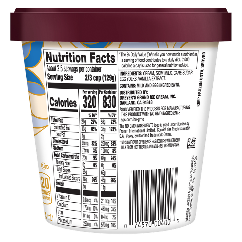 Haagen-Dazs Vanilla Ice Cream, 14oz.