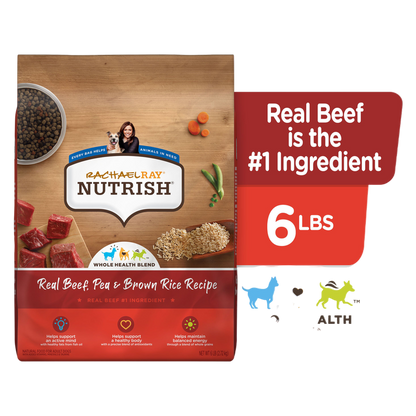 Rachael Ray Nutrish Dry Dog Food, Real Beef, Pea & Brown Rice Recipe, 6 lb. Bag