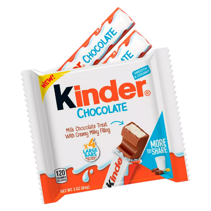Kinder Chocolate Share Bar, 3oz 4ct