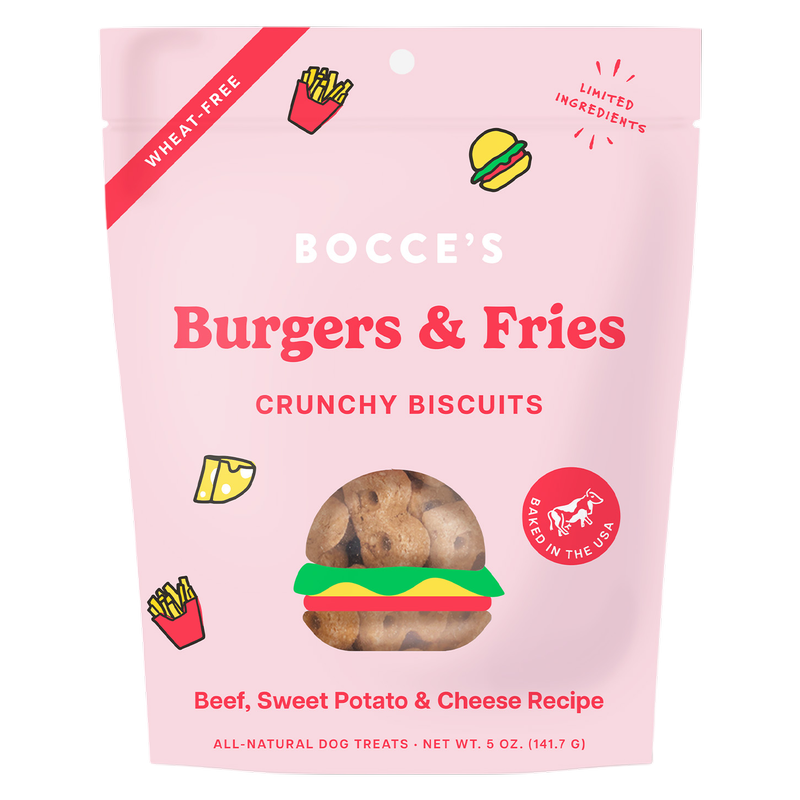 Bocce's Bakery Burgers & Fries 5oz Dog Biscuits