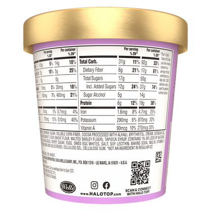 Halo Top Mix Ins Chocolate Fudge Brownie Light Ice Cream Pint, 16oz