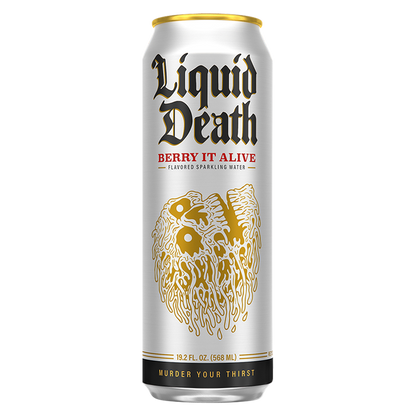 Liquid Death Sparkling Water Berry It Alive 19.2oz King Size Can
