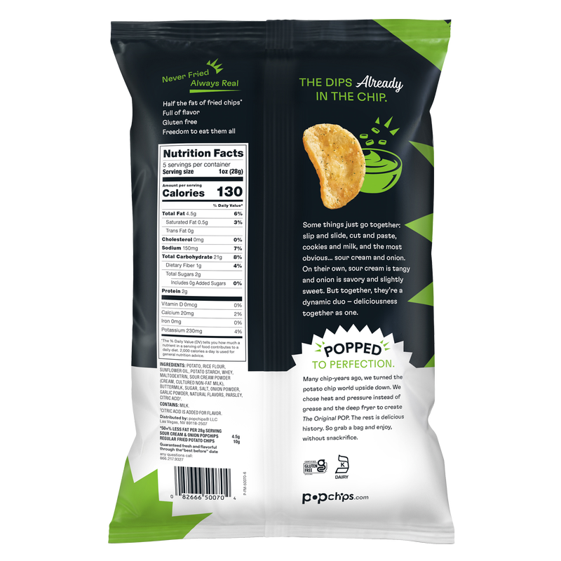 Popchips Sour Cream & Onion Potato Chips 5oz