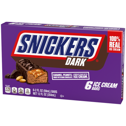 SNICKERS Dark Chocolate Ice Cream Bars, 6ct