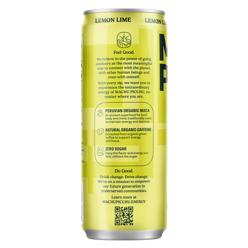 Machu Picchu Lemon Lime Energy Seltzer 12oz Can