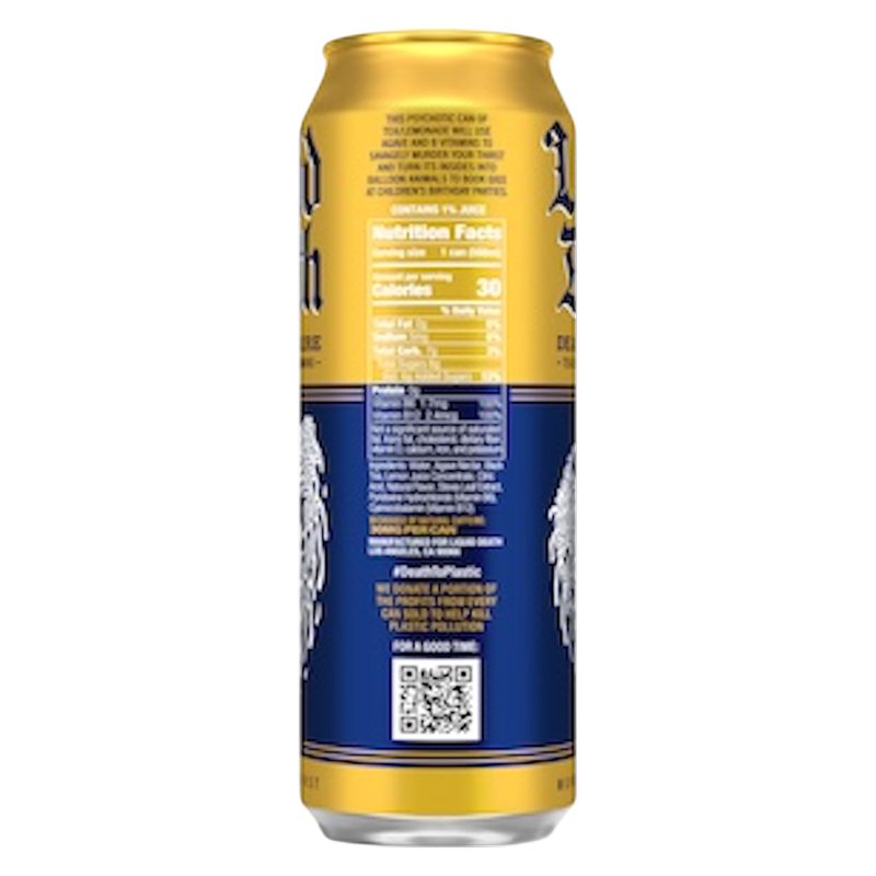 Liquid Death Iced Tea Dead Billionaire 19.2oz King Size Can
