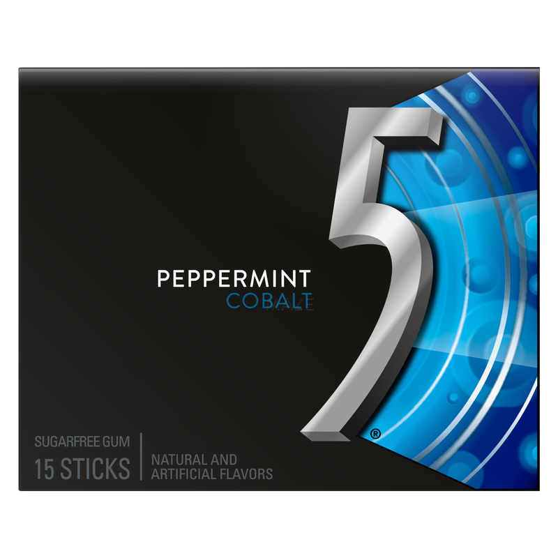 5 GUM Peppermint Cobalt Sugar Free Chewing Gum