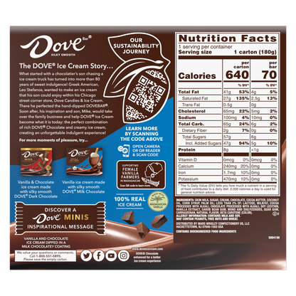 Dove Minis Vanilla & Milk Chocolate Ice Cream Bars, 10ct