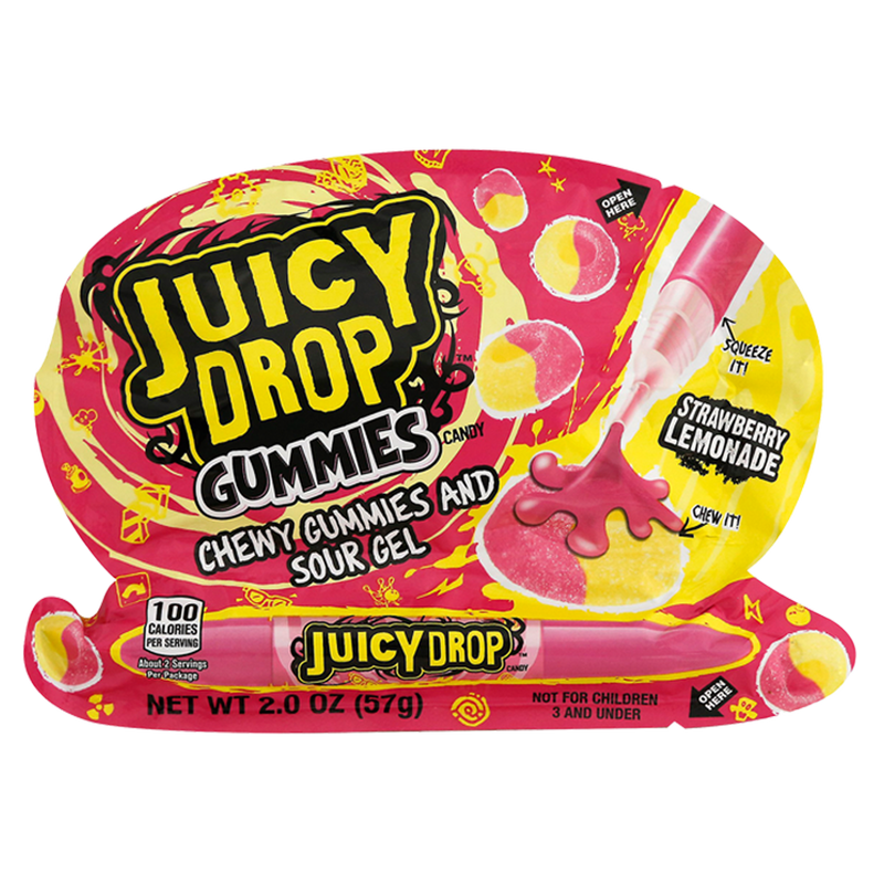 juicyライムキャンディガラスの車 Juicy Drop Gummies Assorted Sweet Gummy Candy & Sour Gel Pen 1ct
