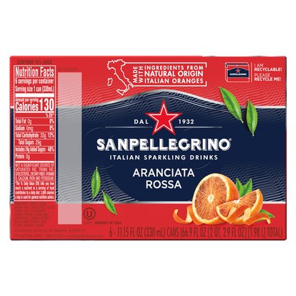 San Pellegrino Aranciata Rossa Blood Orange 6pk 11.15oz Can
