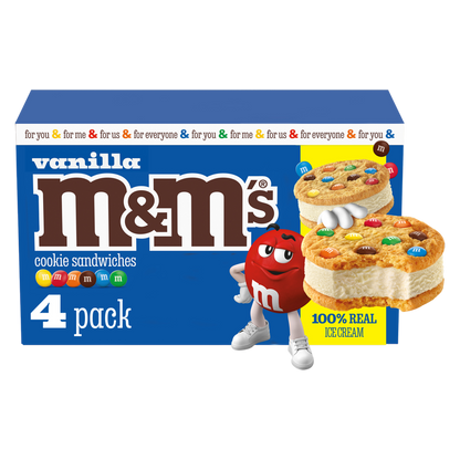 M&M'S Vanilla Ice Cream Cookie Sandwiches, 4 Pack
