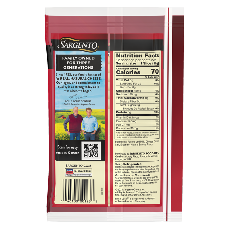 Sargento Natural Provolone Sliced Cheese - 12 slices