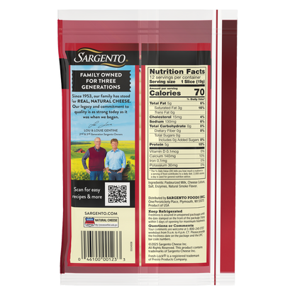 Sargento Natural Provolone Sliced Cheese - 12 slices