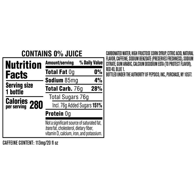 Mountain Dew Game Fuel Midnight Mission 20oz Btl