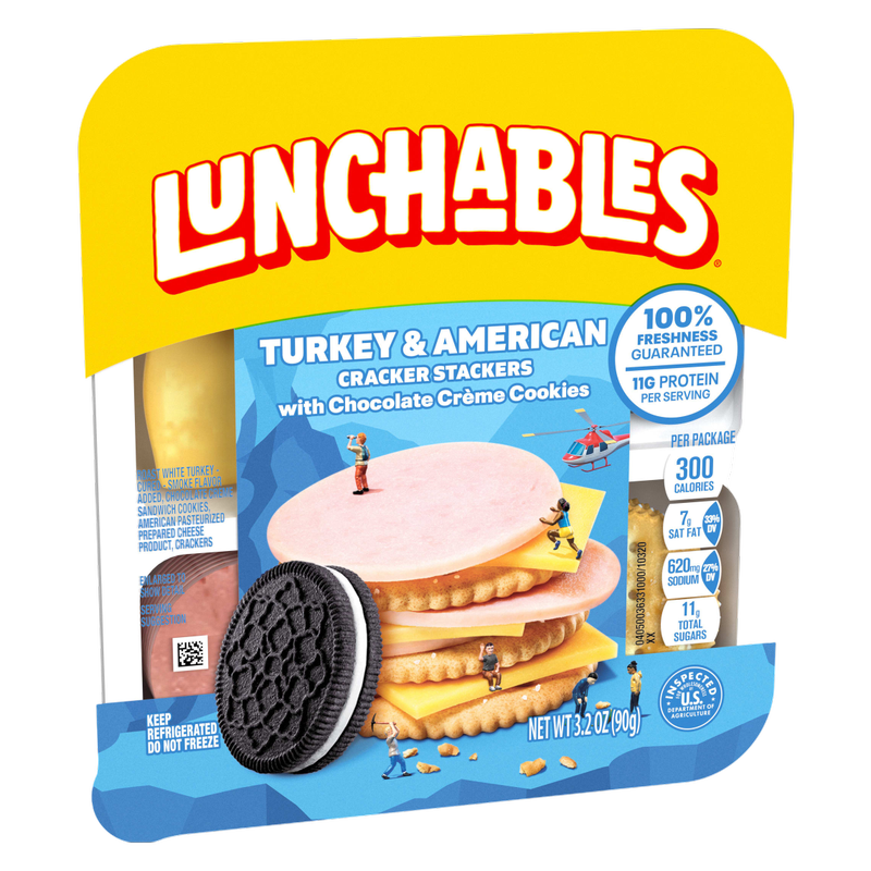 Lunchables Turkey & American Cheese Cracker Stackers with Chocolate Sandwich Cookies  - 3.2oz