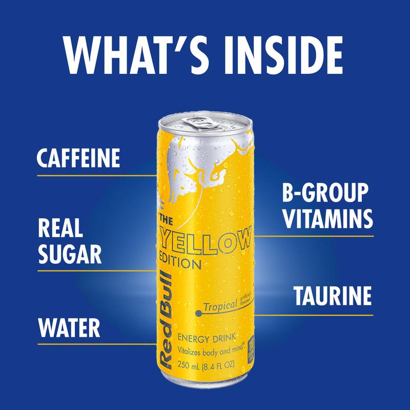 Red Bull Energy Drink The Yellow Edition Tropical 8.4oz Can