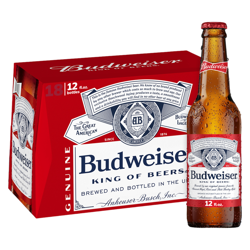 Budweiser 18pk 12oz Btl 5.0% ABV – BevMo! Arizona