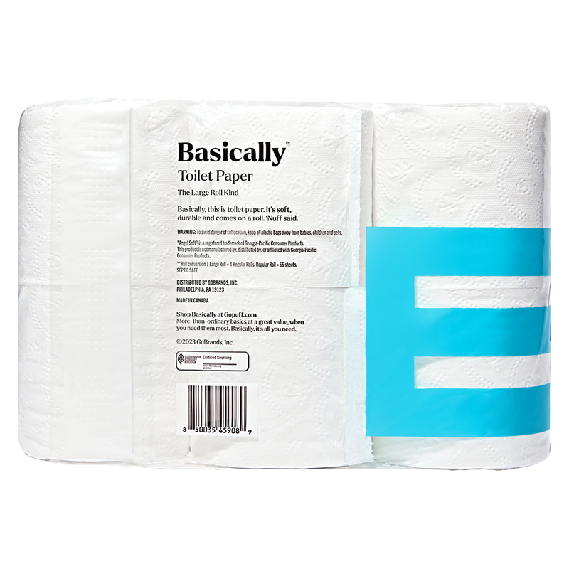Basically 12ct Large Roll Soft Toilet Paper