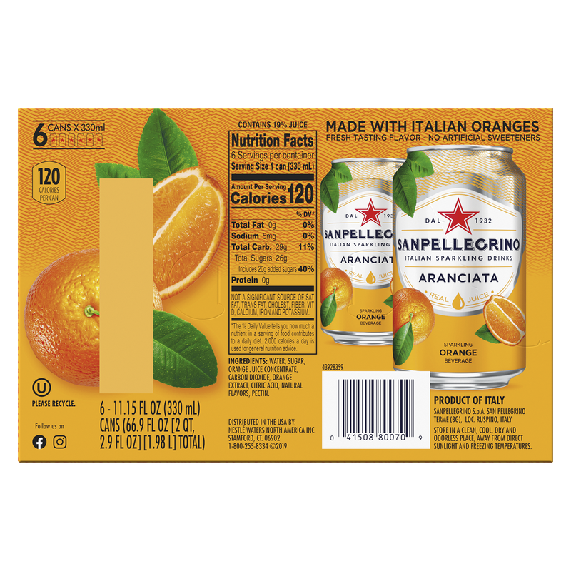 Sanpellegrino Aranciata Orange 6pk 11.15oz