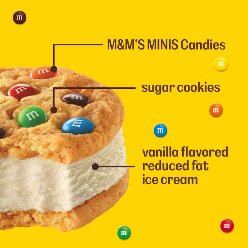 M&M'S Vanilla Ice Cream Cookie Sandwiches, 4 Pack