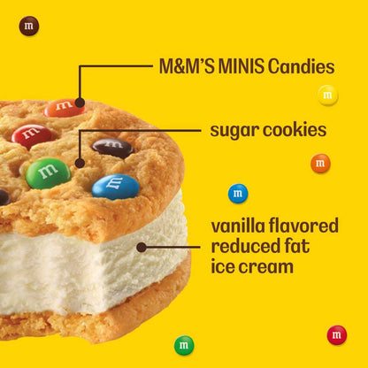 M&M'S Vanilla Ice Cream Cookie Sandwiches, 4 Pack
