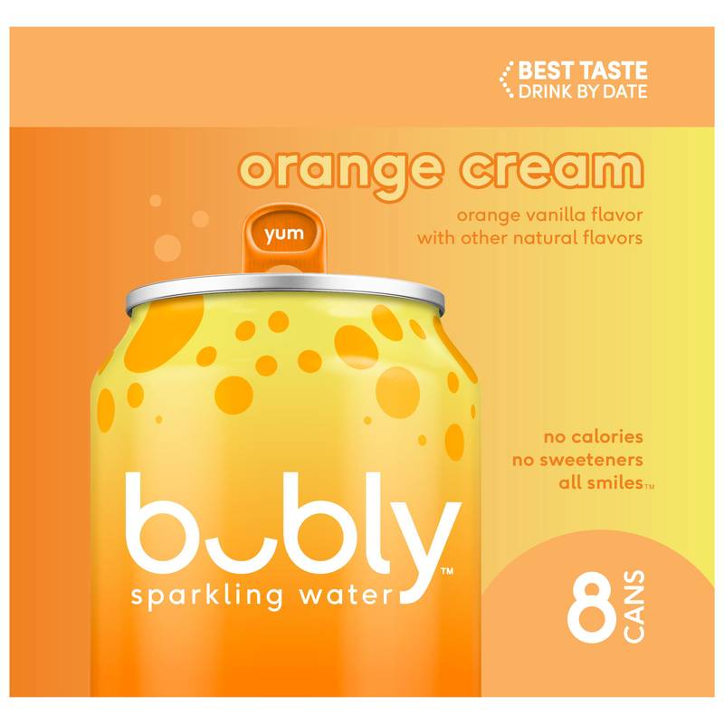 Bubly Orange Cream 8pk 12oz Can