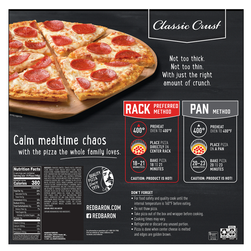 Red Baron Frozen Classic Crust Pepperoni Pizza 14in 20.6oz