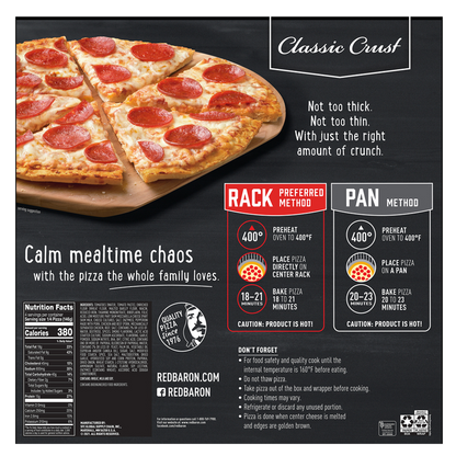 Red Baron Frozen Classic Crust Pepperoni Pizza 14in 20.6oz