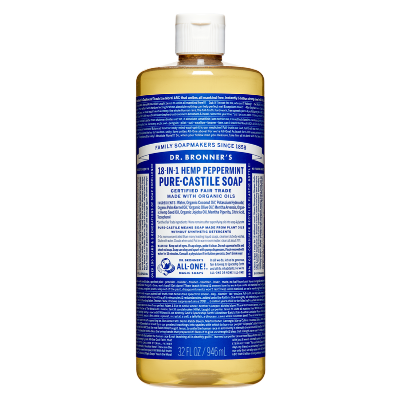 Dr. Bronner's Peppermint Castile Liquid Soap 32oz