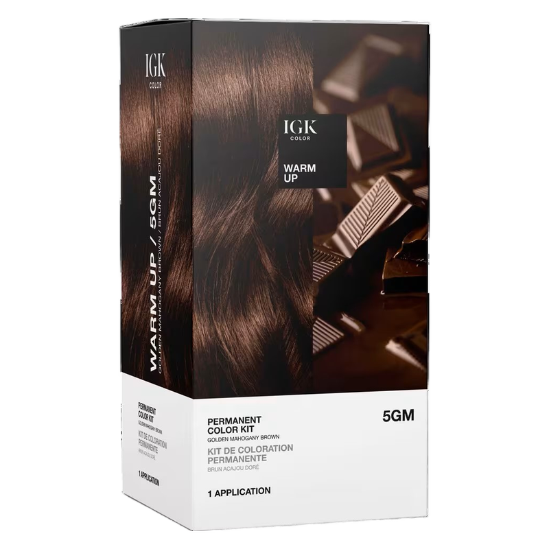 IGK PERMANENT COLOR KIT Warm Up- Golden Mahogany Brown 5GM