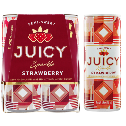 Juicy Sparkle Strawberry Sparkling Wine Can 2pk 250ml