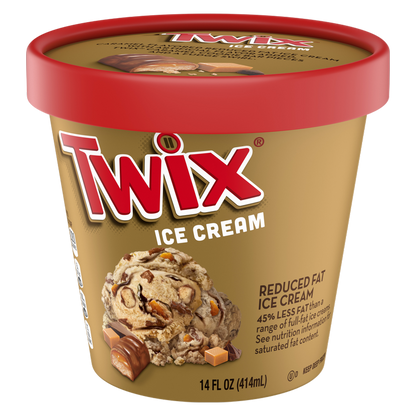 TWIX Caramel and Fudge Swirl Ice Cream, 14 Oz