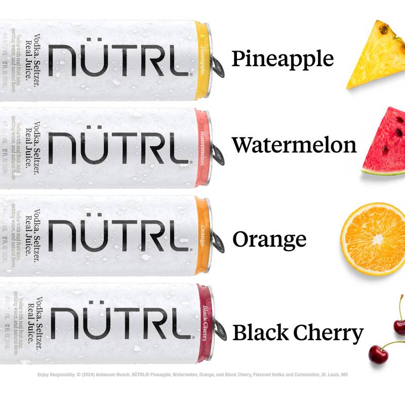 NUTRL Real Juice Vodka Hard Seltzer Variety Pack 8pk 12oz Cans 4.5