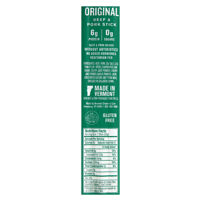 Vermont Smoke & Cure Original Cracked Pepper Beef & Pork Stick 1oz