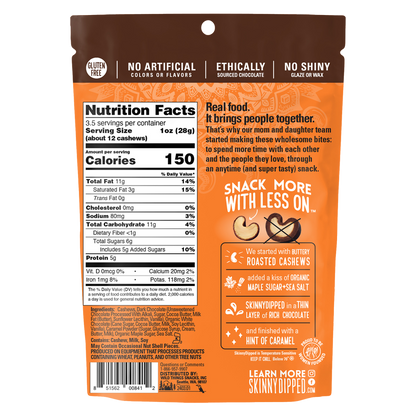 SkinnyDipped Dark Chocolate Caramel Covered Cashews 3.5oz
